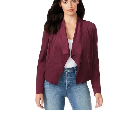 SOPHIA JEANS BY SOPHIA VERGERÀ FAUX SUEDE MOTO JACKET IN FIG SIZE LARGE - Picture 6 of 16